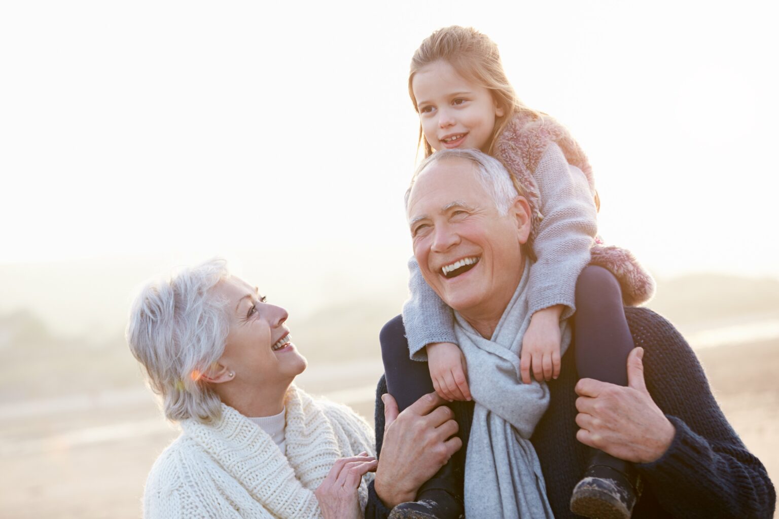 healthy grandparents with grandchild